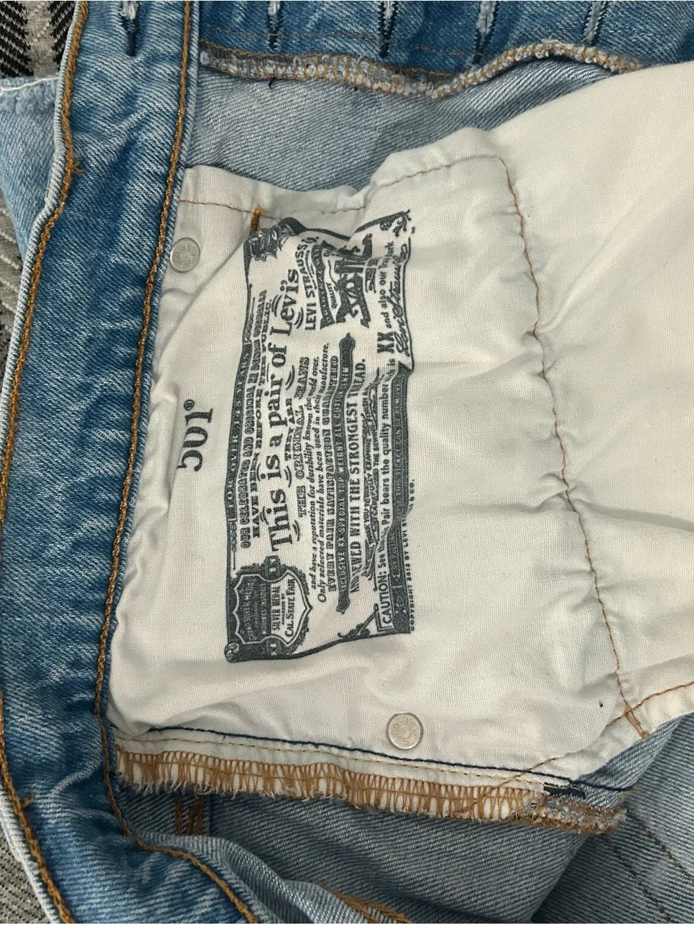 Levi's Light Blue Button-Front Denim Shorts